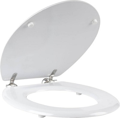 Universal White Toilet Seat with Fixings - 3