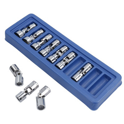 Universal Wobble Metric Sockets U J's 10 - 19mm 10pc Set 3/8