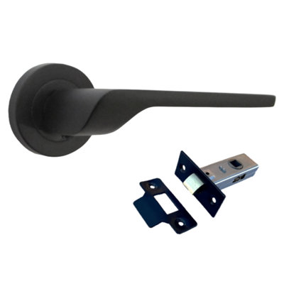 UNO-2 Door Handle Modern Matt Black Lever on Rose Internal Doors Handles + 64mm Latch Price Comparisons | Compare The Build