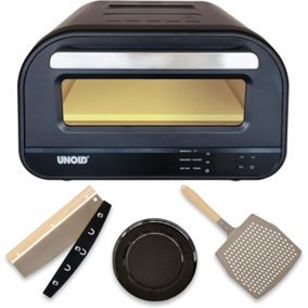 Unold Electric Pizza Oven Don Luigi 68815, Peel and Cutter Set, 400C, 32cm Pizza Stone, 1700W, LCD Display