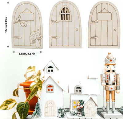 Unpainted Wooden Fairy Door Elf Door Mini Door Shape Wooden Pieces ...
