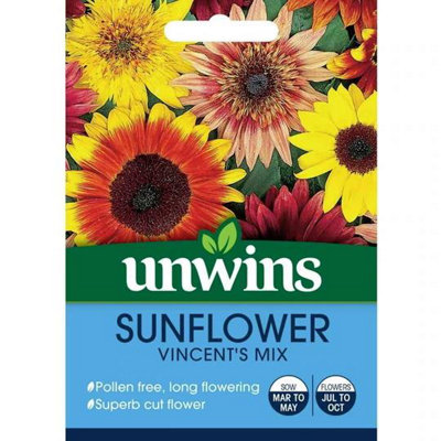 Unwin Flower Seeds Sunflower Vincent's Mix