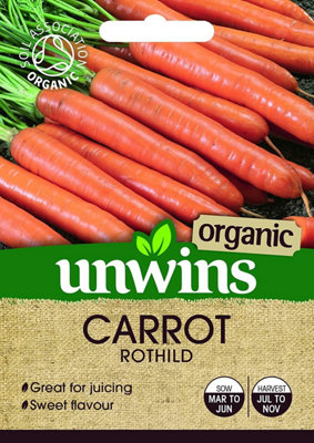 Unwins Vegetable Seeds - Carrot Rothild Organic  Seeds