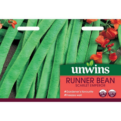 Unwins Vegetable Seeds Runner Bean Scarlet Emperor