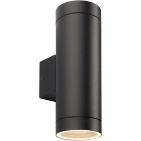 Up & Down Twin Outdoor IP44 Wall Light - 2 x 7W GU10 LED - Textured Black