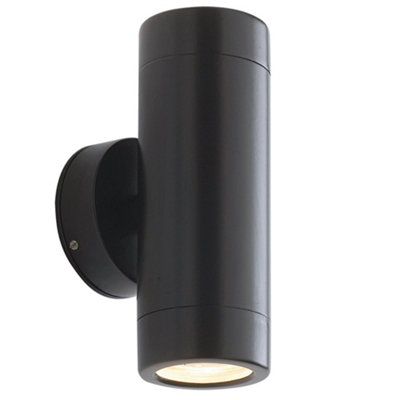 Up & Down Twin Outdoor IP65 Wall Light - 2 x 7W LED GU10 - Satin Black ...