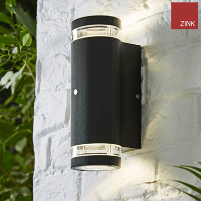 Up Down Wall Lighting Outdoor with Photocell & GU10s- Black
