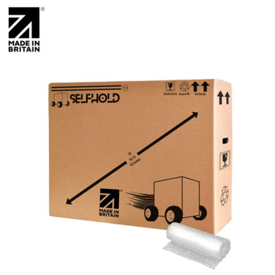 Up to 24" inch TV Removal Cardboard Moving Box with Bubblewrap - Pack of 1