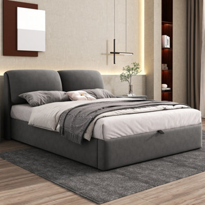 Upholstered Bed Double Bed 4ft6 135x190 cm Hydraulic Bed Three