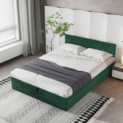 Upholstered bed under deals 200