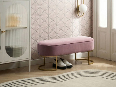 Upholstered Bench MILRY Velvet Pink