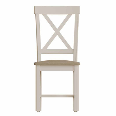 Upholstered Cross Back Dining Chair - Pine/Plywood/MDF - L42 x W49 x H95.5 cm - Truffle