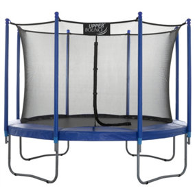Upper Bounce 10Ft 305cm Large Trampoline and Enclosure Set - Garden & Outdoor Trampoline with Safety Net, Mat, Pad - Blue