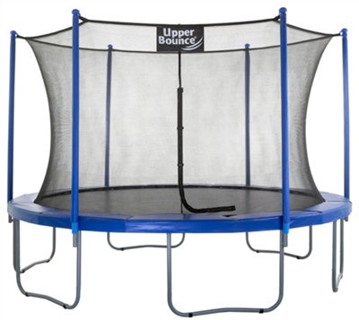 Upper Bounce 12Ft 366cm Large Trampoline and Enclosure Set - Garden & Outdoor Trampoline with Safety Net, Mat, Pad - Blue