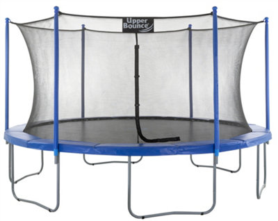 Upper Bounce 15Ft 457cm Large Trampoline and Enclosure Set - Garden &  Outdoor Trampoline with Safety Net, Mat, Pad - Blue