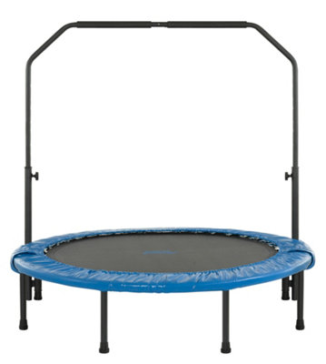 Upper Bounce 48 Mini Foldable Rebounder Fitness Trampoline with Adjustable  Handrail