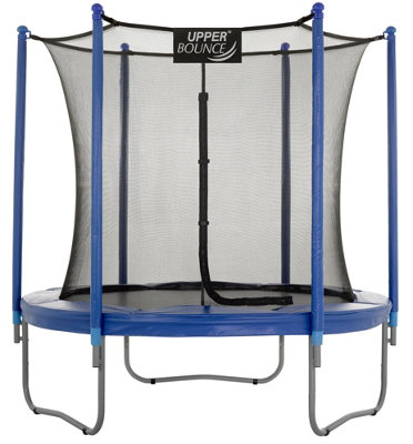 Upper Bounce 7.5Ft 229cm Large Trampoline and Enclosure Set - Garden & Outdoor Trampoline with Safety Net, Mat, Pad - Blue