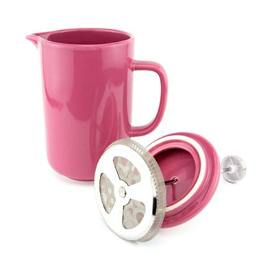 Upper Street 6 Cup Pink Ceramic French Press Cafetière