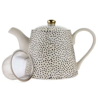 Upper Street Carnaby Ceramic Teapot with Stainless Steel Infuser 1L