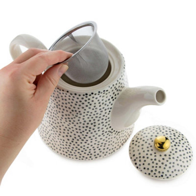 Upper Street Carnaby Ceramic Teapot with Stainless Steel Infuser 1L