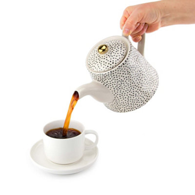 Théière En Céramique PLINT 2500ml - Design Globe, Filtre Inox, Pour Thés En Fleurs Et Vrac