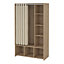 Uppsala Open Mobile Wardrobe Unit in Jackson Hickory Oak with a Beige Textile Curtain