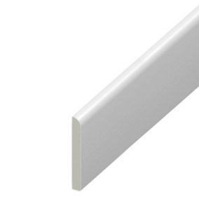 UPVC 65mm Flat White Architrave Fascia Board - 1.25M x 2 Total 2.5 Meters