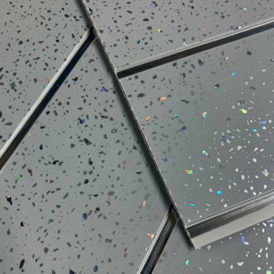 UPVC Cladding White Sparkle With Silver Strip 1.2m x 2 - 2.4M