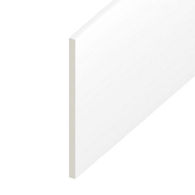 Upvc Flat Plastic Soffit Board White,(L) 1m (W) 100mm