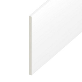 Upvc Flat Plastic Soffit Board White,(L) 1m (W) 125mm