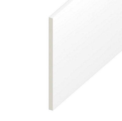 Upvc Flat Plastic Soffit Board White,(L) 2m (W) 100mm