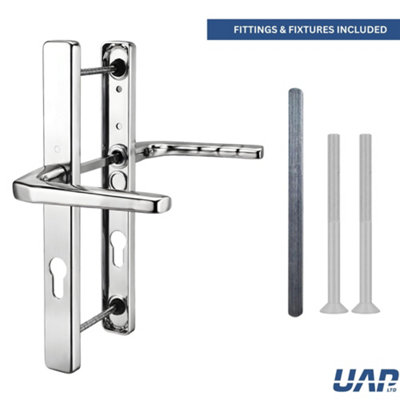 TSS UPVC Door Lever Handle Set – 70mm PZ, 180mm Screw Centres, Sprung, Universal/Reversible