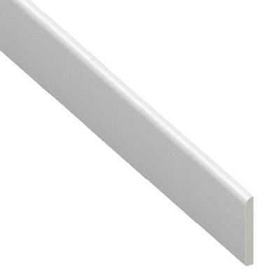 UPVC Plastic Trim - White Architrave Skirting Board Window Finishing Trim (W) 45mm (L) 1 Metre