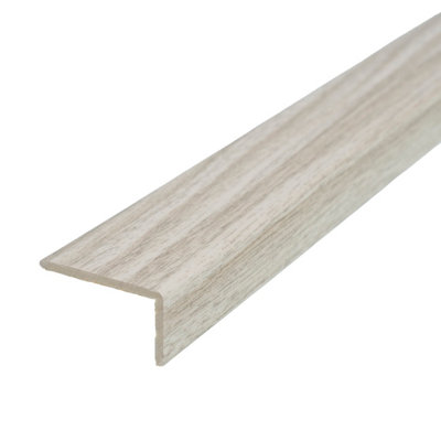 Upvc wood effect stair edge nosing trim pvc self-adhesive 1000mm x 35mm x 20mm e33 arctic oak