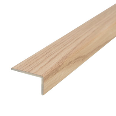 Upvc wood effect stair edge nosing trim pvc self-adhesive 1000mm x 35mm x 20mm e33 oak