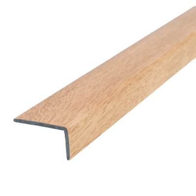 Upvc wood effect stair edge nosing trim pvc self-adhesive 1000mm x 35mm x 20mm e33 sandy oak