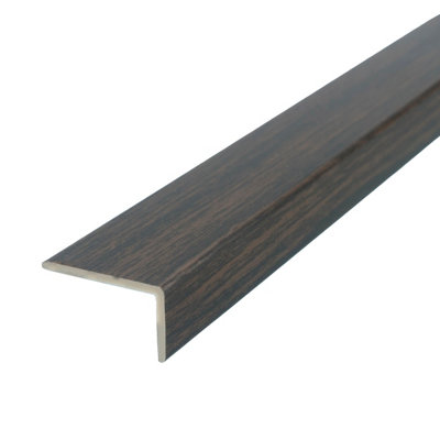 Upvc wood effect stair edge nosing trim pvc self-adhesive 1000mm x 35mm x 20mm e33 wenge congo