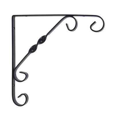 Uranus Black Style Antique Decorative Wall Brackets 100mm x 100mm - 2 Pack