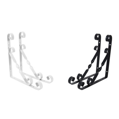 Uranus Black Style Antique Decorative Wall Brackets 100mm x 100mm - 2 Pack
