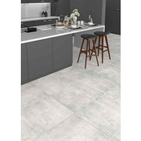 Urban Cement Grey XL 600mm x 1200mm Porcelain Wall & Floor Tiles (Pack of 2 w/ Coverage of 1.44m2)