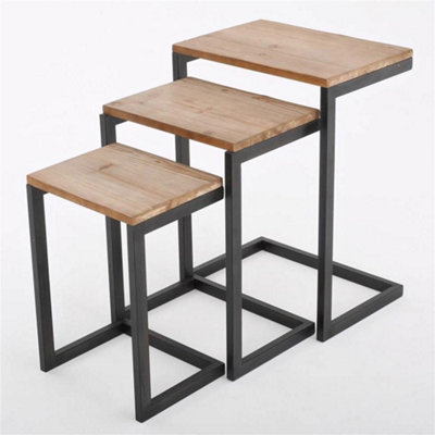 Urban Design Modern Nest Of 3 Firewood Metal Nesting Table