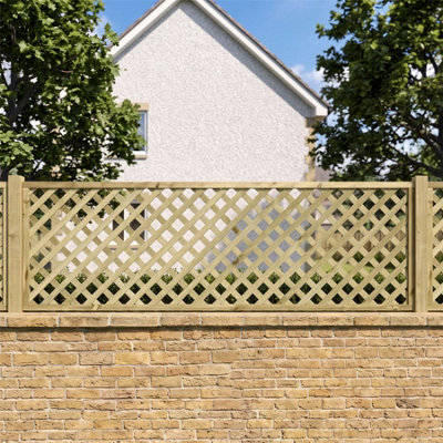 Urban Diamond Trellis Panels 3 Pack 6ft x 2ft Heavy-Duty Fence Topper ...