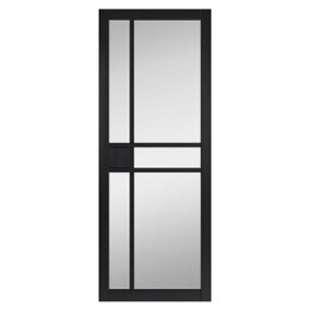 Urban Industrial City Black Clear Glass Internal Door
