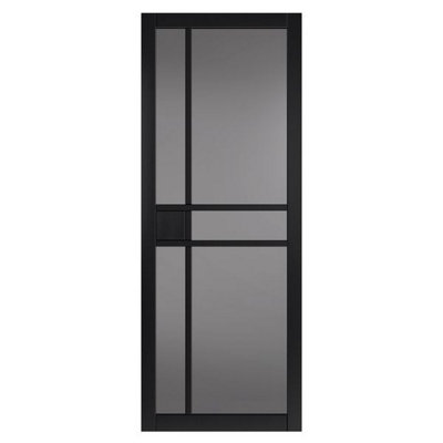 Urban Industrial City Black Tinted Glass Internal Door