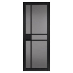 Urban Industrial City Black Tinted Glass Internal Door