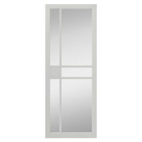 Urban Industrial City White Clear Glass Internal Door