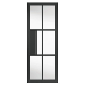 Urban Industrial Civic Black Clear Glass Internal Door