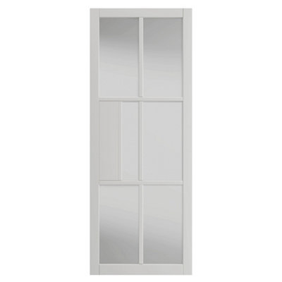 Urban Industrial Civic White Clear Glass Internal Door