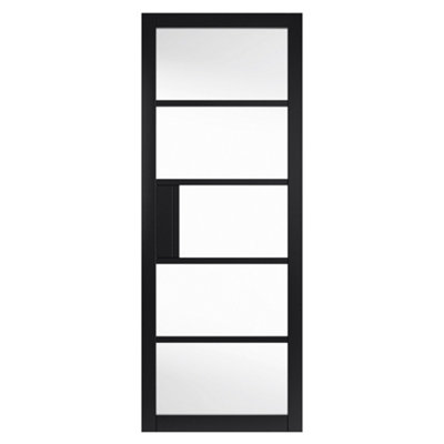 Urban Industrial Metro Black Clear Glass Internal Door