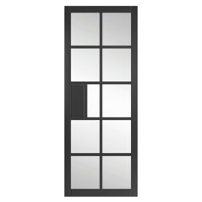 Urban Industrial Plaza Black Clear Glass Internal Door
